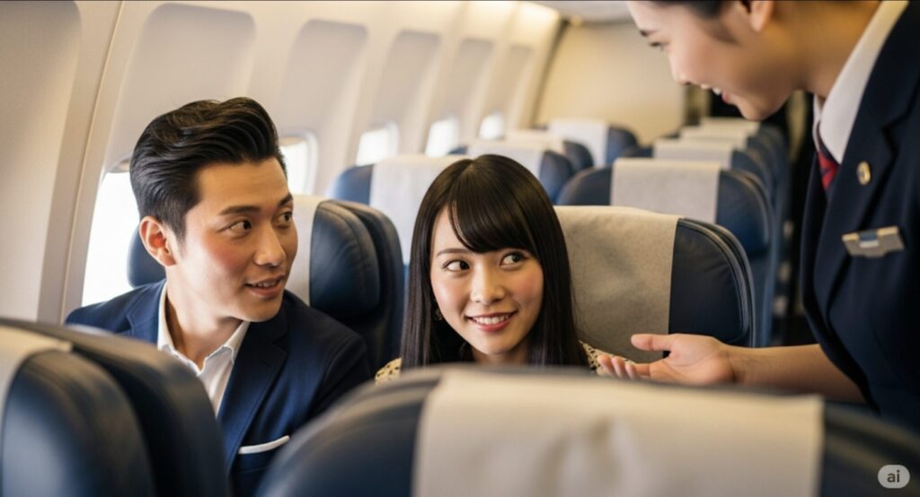 飛行機でもハネムーンだと伝えるメリット