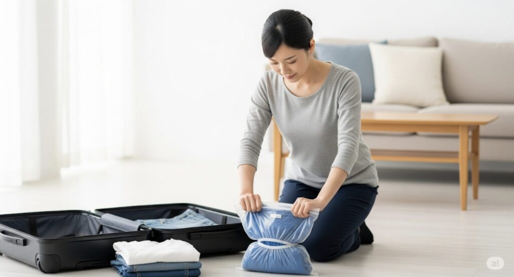 圧縮袋で荷物をスマートに収納