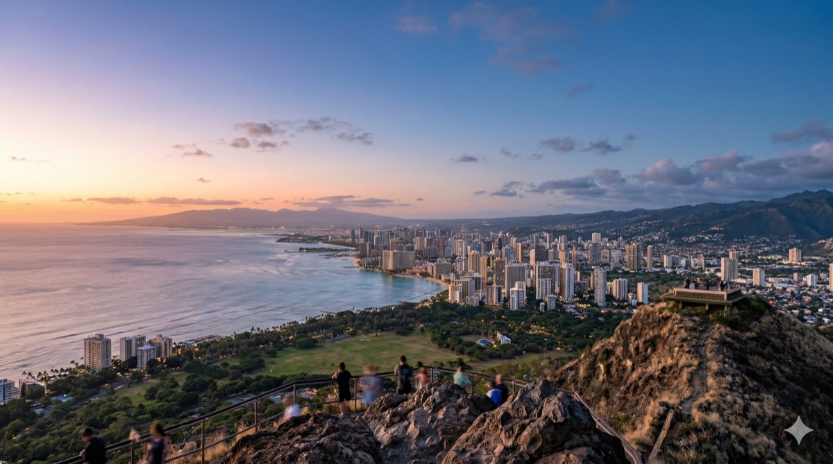ダイヤモンドヘッドからのワイキキ絶景パノラマ