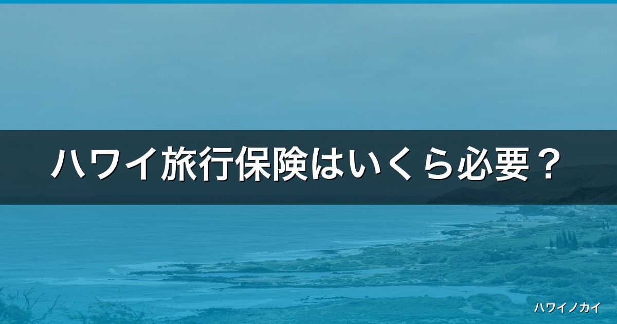 ハワイ旅行保険はいくら必要？クレカ付帯では不足する理由とおすすめ補償【2026】 アイキャッチ